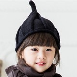 新款韩版儿童南瓜帽 宝宝毛线尖尖帽婴儿帽 女童纯色毛线针织帽子