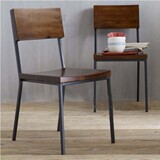 铁木复古实木办公椅 铁艺餐椅 靠背做旧咖啡厅椅 休闲椅子