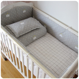 婴儿床上用品套件宝宝纯棉加厚可拆床围床单四五六七十件套可定做