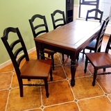不单卖木朵朵美式家具餐椅子书桌椅子纯实木乡村田园地中海实拍