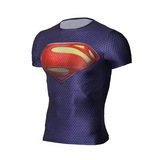 超级英雄超人短袖T恤圆领 印花潮流男士运动修身短袖T恤 FdU6XEA9