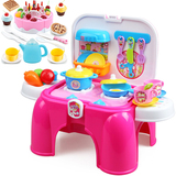 【天天特价】儿童厨房游戏椅过家家厨房玩具女孩男孩玩具两用凳子