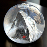 浪漫阿尔卑斯山雪球水晶球 瑞士马特洪峰雪花摆件