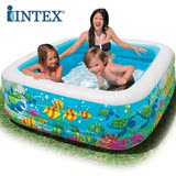 正品INTEX57471透明水族馆充气水池 戏水池 婴儿游泳池 儿童球池