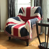 外贸出口英国 加厚纯棉三层线编织线毯 沙发坐垫 多用毯沙发巾