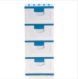 包邮/禧天龙学院风环保塑料四层收纳柜 储物 整理柜（蓝白色0227