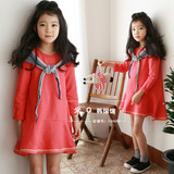 韩版女童长袖连衣裙中大儿童秋装新款纯棉童装卫衣裙弹力女孩裙子