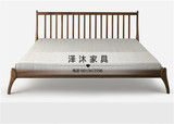 实木床新中式床 1.8米田园床现代别墅样板房床美式床高端卧室家具