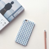 原创iPhone6S手机壳5S创意简约蓝色格子苹果6Plus超薄磨砂保护套