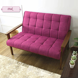 日式简易现代布艺沙发韩式宜家实木扶手单人双人三人店铺小沙发椅