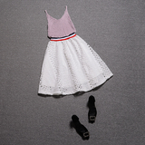 欧洲站2016秋装新款女吊带针织上衣显瘦蕾丝蓬蓬裙套装裙子两件套
