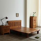 中式现代组合家具复古做旧全实木床松木床1.5米1.8米双人床经济型