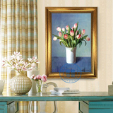 画家手绘欧式风格高档布面写实油画客厅花卉油画装饰画