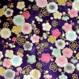 【现货】㊣日本进口和风纯棉烫金拼布布料 和服娃衣旗袍面料 梅花