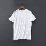 男士纯棉圆领短袖T恤 白色简约基础短袖 爸爸T恤 夏季新款T文化衫