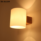 日式创意实木LED壁灯 客厅温馨卧室床头灯走廊阳台过道灯北欧壁灯