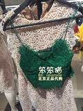 现货折扣笨笨猫~北京ZARA正品专柜代购 蕾丝吊带上衣4876/045