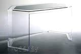 创意电脑桌 透明办公桌 亚克力餐桌 有机玻璃书桌 时尚咖啡桌定制
