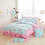 全棉床上四件套床裙式公主风纯棉床罩款韩式韩版床单1.5 1.8 2.0m
