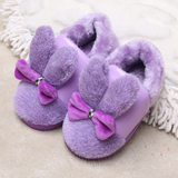 儿童棉拖鞋包跟男童女童厚底家居鞋卡通PU皮绒面冬季保暖宝宝棉鞋