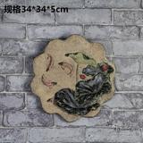 中式仿古挂件挂饰 墙饰装饰树脂工艺 立体浮雕刻壁画 壁饰-鱼舞