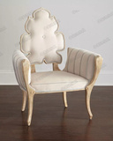 美式创意影楼休闲椅 欧式软包实木梳妆椅枫叶造型老虎椅定制
