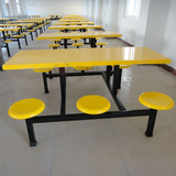 批发玻璃钢连体餐桌椅组合餐厅食堂专用餐桌椅 6人位快餐厅桌餐椅