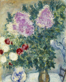 夏加尔油画鲜花和天使超现实主义Marc chagall 浪漫爱情装饰画