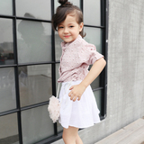 女童衬衫棉麻娃娃衫小清新韩版衬衣夏装新款儿童七分袖蝙蝠袖衬衫