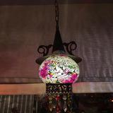 土耳其东南亚风格碎彩玻璃咖啡餐厅装饰卡座吧台吊灯波西米亚灯饰
