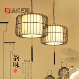现代新中式铁艺鸟笼灯酒店茶馆灯装饰过道灯酒楼会所创意吊灯灯具