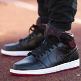 Nike Air Jordan 1 MID AJ1乔1黑红男子篮球鞋554724-028-022-112