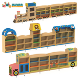 飞友 火车造型玩具柜幼儿园区角巴士组合柜动物收纳架分区储物柜