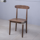 定制全实木餐椅书桌椅子黑胡桃木北欧现代中式简约椅子纯实木凳子