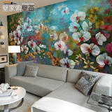 大型壁画墙纸 客厅电视背景墙壁纸 简约现代花卉油画无纺布壁纸