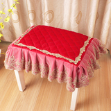 欧式布艺凳子罩 方形凳子防尘罩刺绣梳妆台钢琴凳罩 方凳垫子