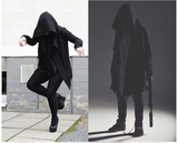 欧美韩版个性中长款巫师帽外套披风斗篷开衫卫衣明星同款暗黑系