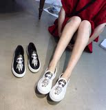 2016青春板鞋学生女可爱卡通太阳的后裔黑白鞋平底运动鞋休闲单鞋