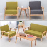 时尚小户型沙发布艺沙发简易单人双人沙发座椅实木休闲sofa可拆洗