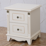 卡莱拉简约美式卧室白色实木床头柜 桌子斗柜 床头储物柜特价