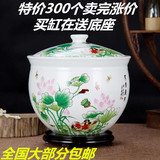 景德镇正品陶瓷器青花10斤20斤米缸面粉缸水缸腌菜缸米缸茶叶缸
