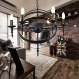复古工业吊灯美式怀旧客厅酒吧创意铁艺蜡烛吊灯餐厅个性艺术loft