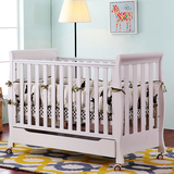 月亮船欧式婴儿床实木宝宝床多功能可调节带抽屉出口美国儿童床