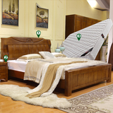 新中式全实木床1.8米卧室雕花双人床白色婚床原木家具高箱储物床