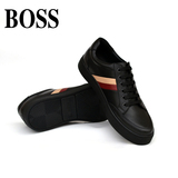 新款BOSS专柜正品商务休闲男皮鞋 头层牛皮英伦系带真皮平底男鞋