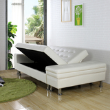 日式沙发床 简约多功能皮艺沙发床 带收纳小户型沙发 折叠沙发床