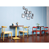 彩色铁艺牛角椅子 奶茶甜品店桌椅简约餐椅咖啡厅西餐厅桌椅组合