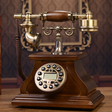 新款仿古电话机欧式实木复古高档家用座机来电显示老式时尚电话
