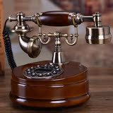包邮复古电话机实木仿古电话欧式田园电话来电显示家用座机电话