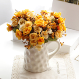 可爱简欧 小洞洞款陶瓷花瓶 白色瓷器插花器 瓷质小奶壶餐桌花瓶
